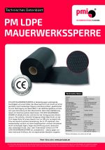 Technisches Datenblatt PM LDPE MAUERWERKSSPERRE